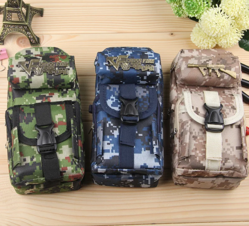 Мальчик большой емкости камуфляж дизайн пенал ткань Оксфорд Крест огонь ручка