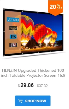 HENZIN 40 дюймов 16:9 мини настольный проектор экран HD Матовый белый портативный Настольный проекционный экран для светодиодный/lcd/DLP проекторы