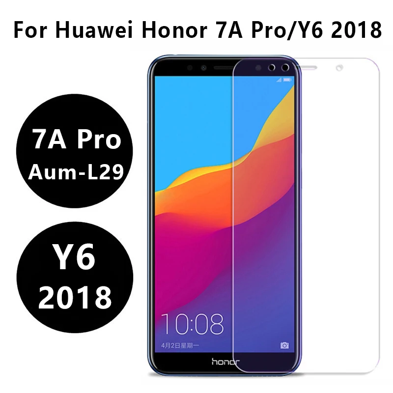 Закаленное стекло для Huawei Y6 2018 Honor 7a Pro защитное Aum L29 5 7 дюйма Защитная пленка A A7 7apro