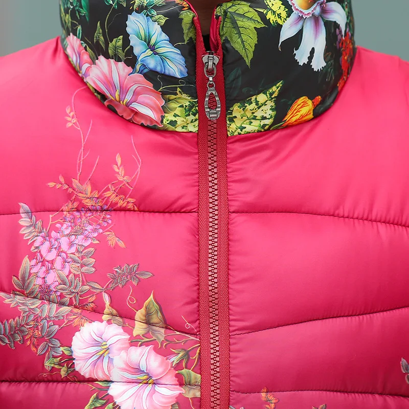 Зимние женские куртки, XL-5XL, плюс размер, одежда для мамы, куртка с цветочным принтом, зимние женские толстые теплые брюки, Raspon куртка