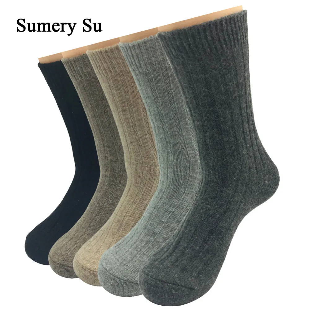 5 Pairs/Lot Wool Socks Men Long Winter Warm Cashmere Comfortable Socks Male Gift Hot Sale 2021