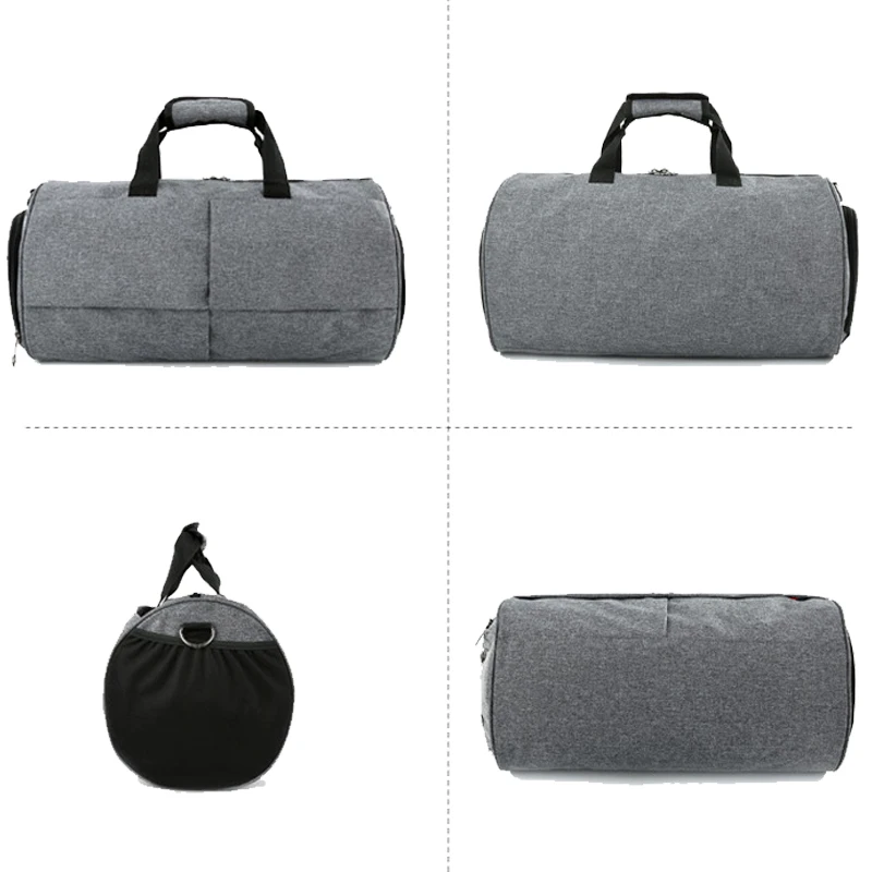 2018Чёрные/серые сумки цилиндрической формы Дорожные для мужчин/ женщи