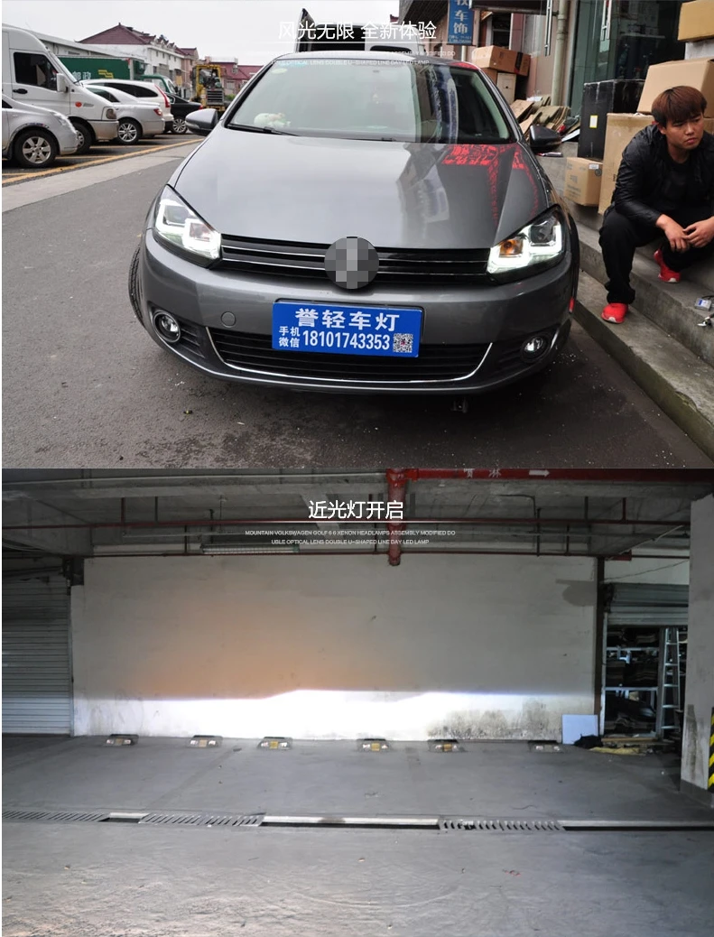 Автомобиль Стайлинг для VW Golf 6 2010-2012 Светодиодный фара для MK6 Гольф 6 фары светодиодный дневного свет светодиодный DRL Би-ксеноновые