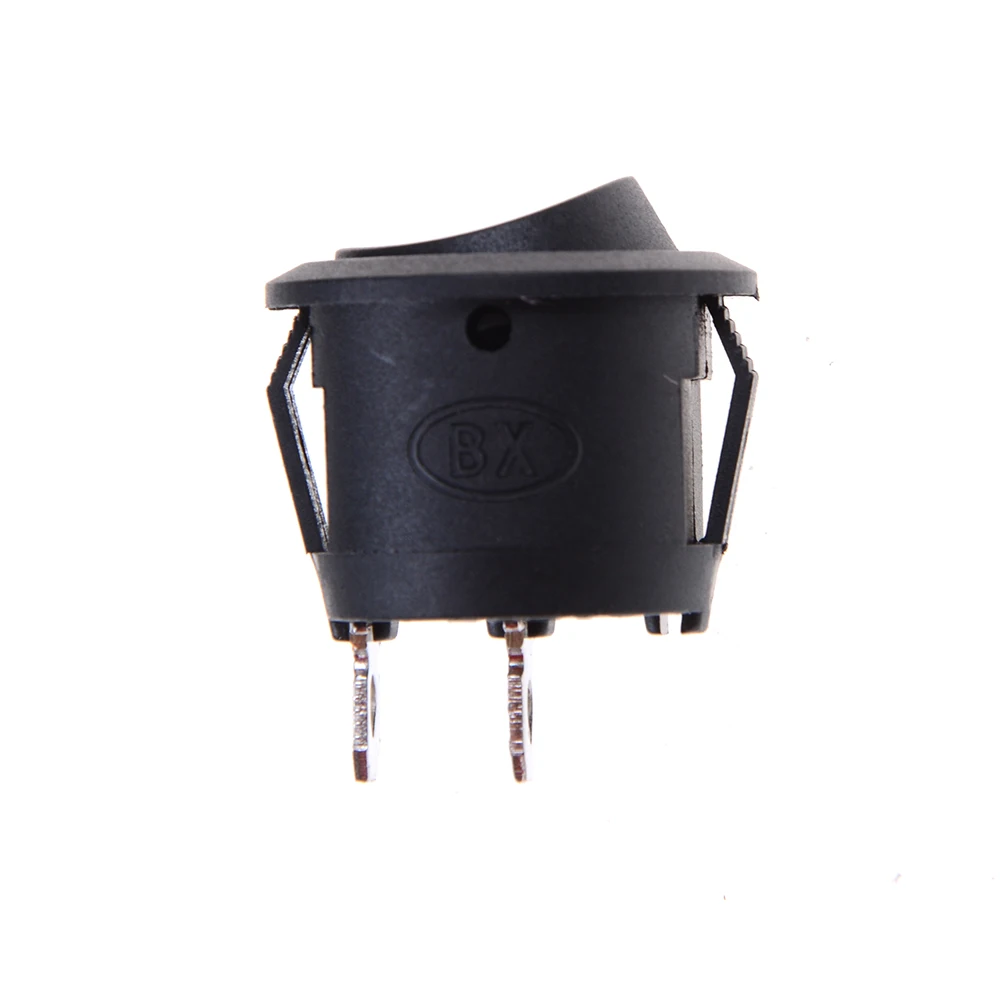 5 шт./лот 6A 250V On Off Snap in SPST Круглый кулисный выключатель для лодки черный белый