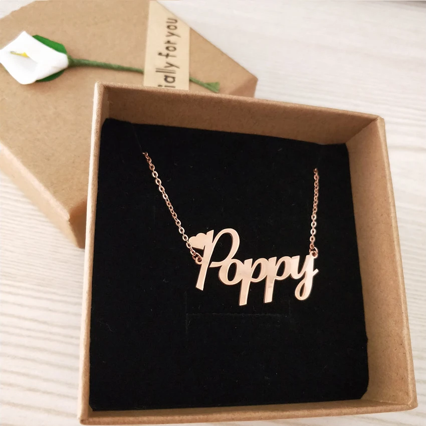 Handmade Custom Script Name Pendant Necklace Personalized Nameplate Letters Christmas Gift Jewelry For Children 3 Color | Украшения и