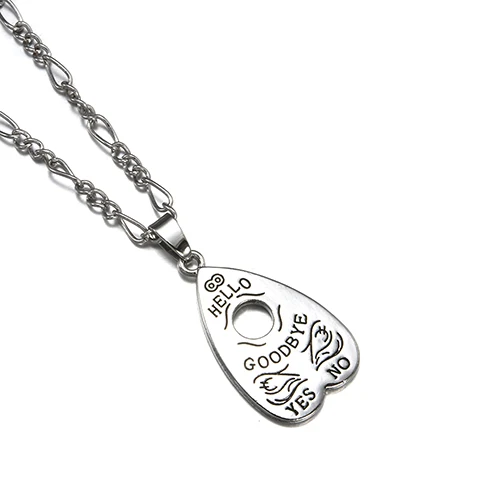 MC093 5 stlyes Ouija, антикварное серебряное ожерелье с подвеской в виде сердца и букв, ожерелье в стиле панк для женщин и мужчин, модное ювелирное изделие - Окраска металла: MC093
