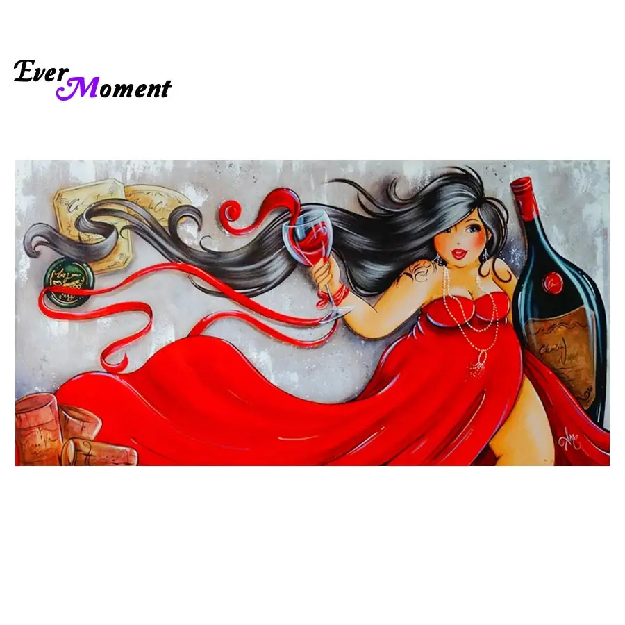 Новинка 5d Вышивка сделай сам из страз Женская винная модель вышивка крестиком