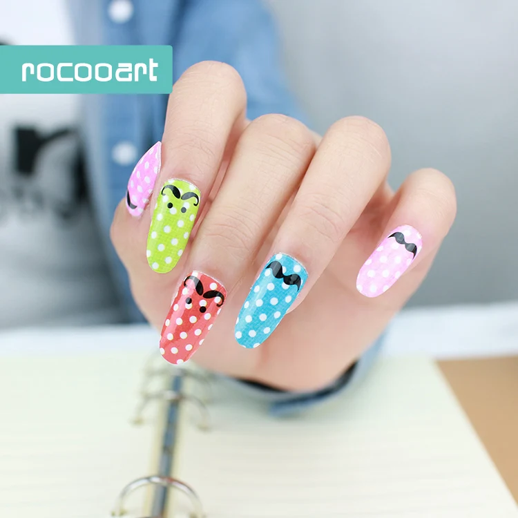Rocooart Y5208 детские наклейки для ногтей Борода украшения Маникюрные в горошек