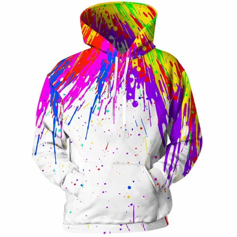 02 Cloudstyle, новинка, 3D толстовки, мужские толстовки с разноцветными пятнами и 3D-принтом, уличная одежда, пуловеры, топы размера плюс 5XL - Цвет: 02