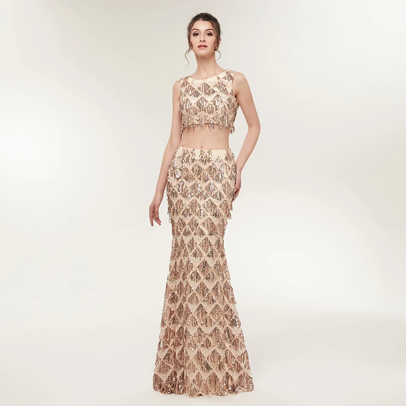 Женское платье с пайетками Forevergracedress для выпускного вечера цвета шампанского