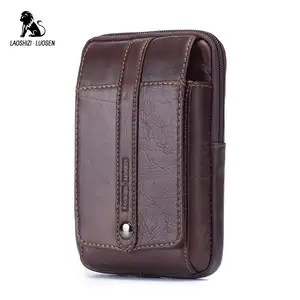LAOSHIZI LUOSEN Мужская поясная сумка из натуральной кожи, кошелек для монетмобильный телефон, карманный пояс, сумка-бум, маленькая дорожная сумка