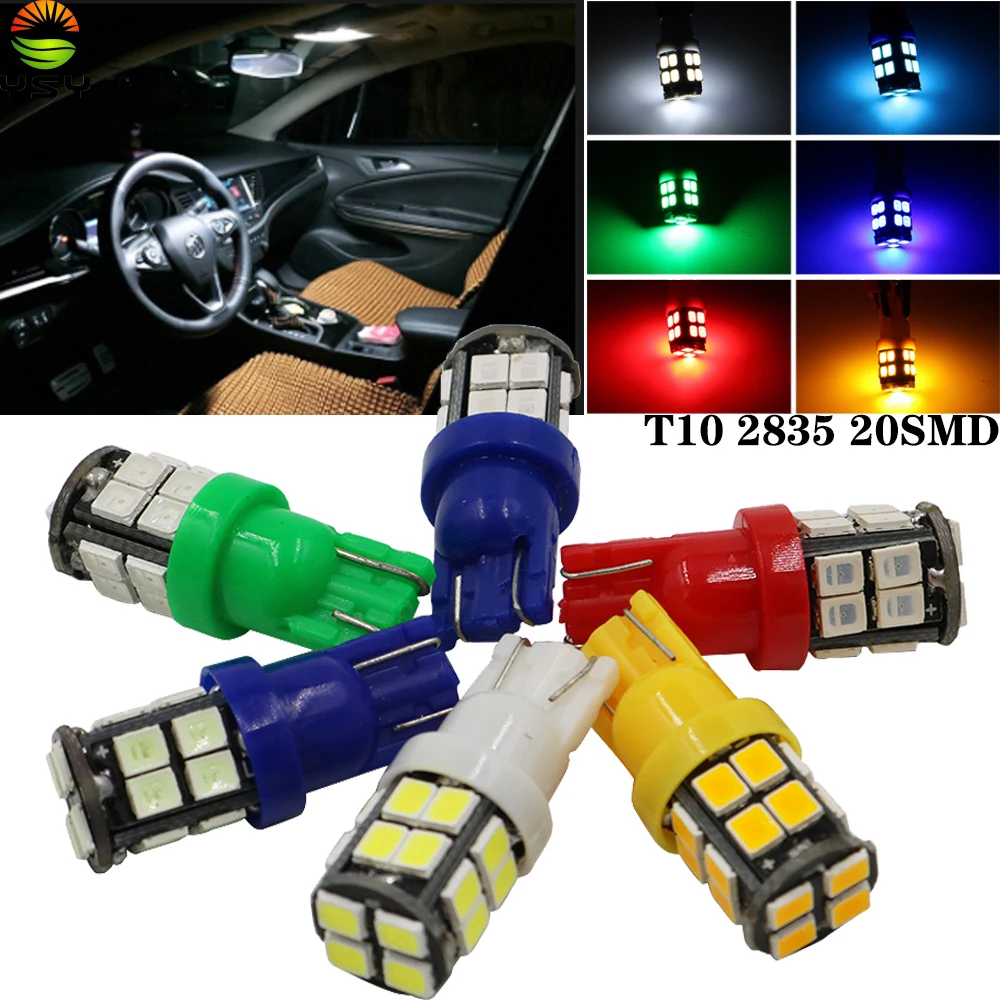 Y 500x W5W T10 Автомобильный светодиодный фонарь 20SMD 2835 168 194 боковые габаритные огни