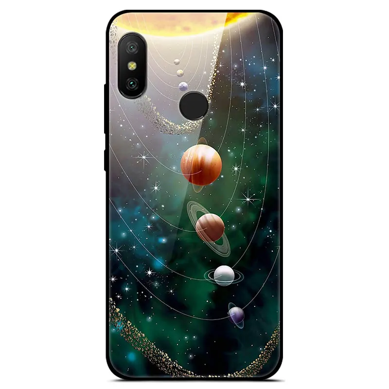 Чехол для Xiaomi mi A2 Lite с милым рисунком Жесткий из закаленного стекла чехлы чехол