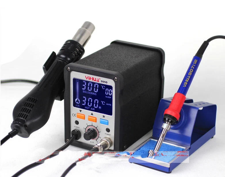 YIHUA 995D+ ЖК bga паяльная станция горячего воздуха пистолет паяльная станция