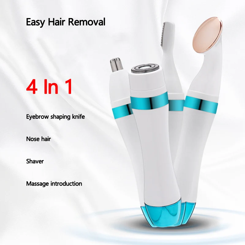 Electric Eyebrow Shaping Knife Multifunctional Facial massage 4 In 1 Nose Repairer Physical Hair Removal Machine Face Massager |