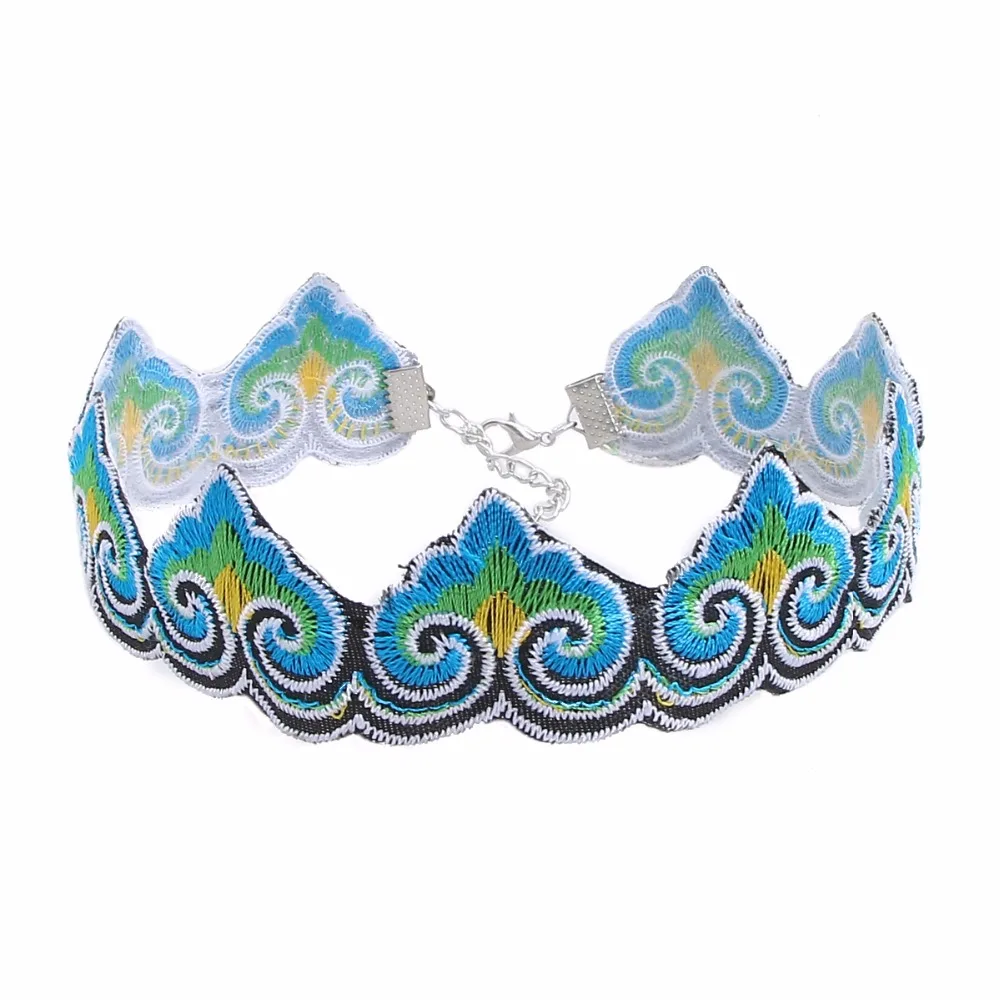 Four colors Embroidery Round Shape Charming Women Wonderful Choker Necklace Statement Gift 2017 New Arrival N4162 | Украшения и