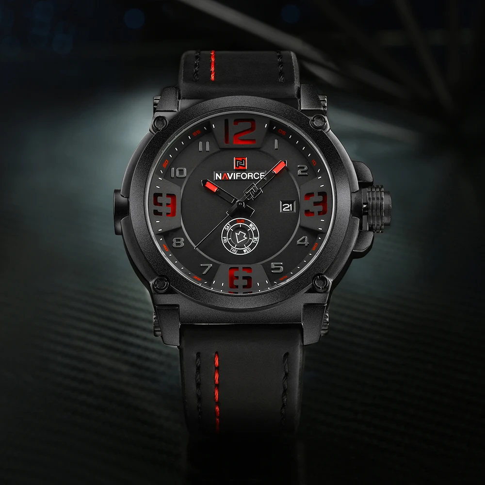2017 NAVIFORCE Лидирующий бренд мужские модные спортивные часы водонепроницаемые
