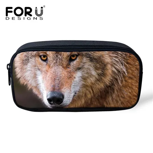 H2662K FORUDESIGNS 3D волк животное ребенок модный пенал органайзер для ручек карандашей держатель для школьные принадлежности женский макияж косметичка - Цвет: H2662K