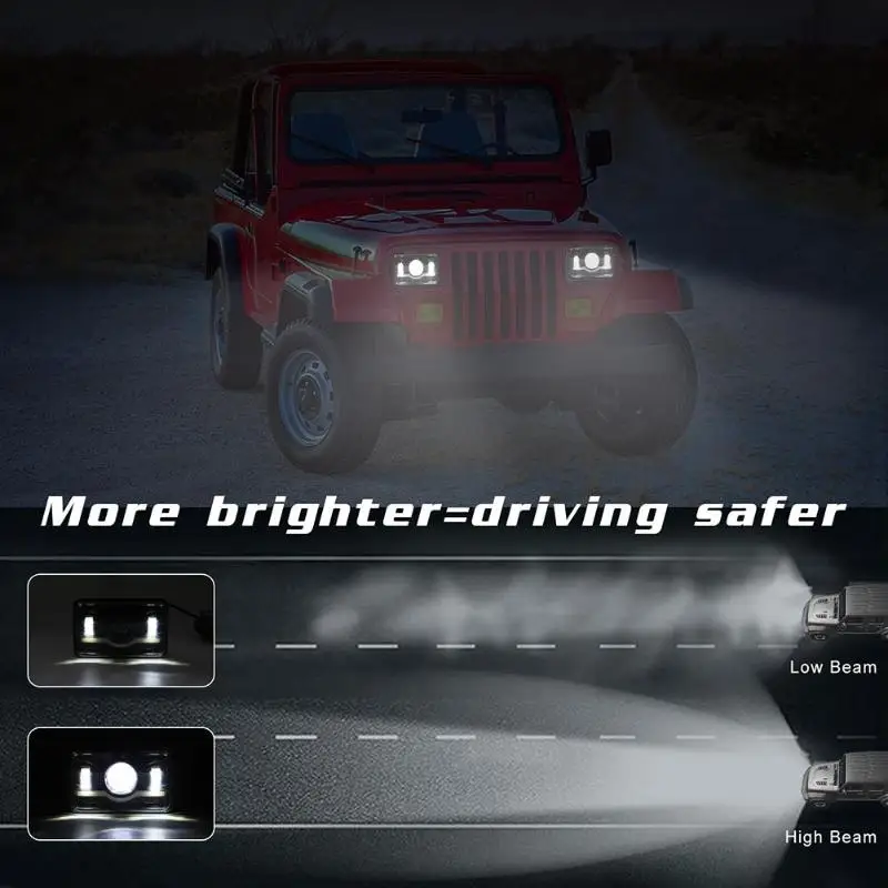 4x6 дюймов 150 Вт Светодиодный светильник Hi-Lo красный DRL морской Светодиодный луч для Chevrolet автомобиль грузовик внедорожник IP67 Водонепроницаемый высококачественный рабочий светильник