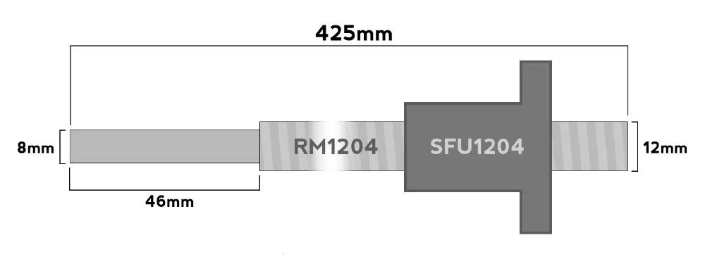 1 шт. шариковый винт SFU1204 L425mm + RM1204 шариковая гайка для 12 мм|ball rail|ball screw railscrew rail |