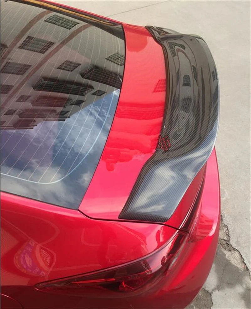 Carbon Fiber Spoiler For Mazda Axela 2014 2015 2016 2017 2018 2019 High Quality Spoilers Auto Accessories By EMS | Автомобили и