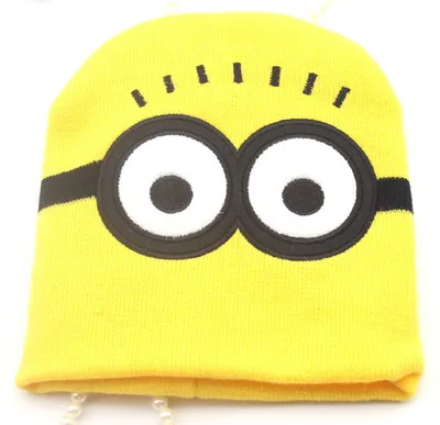 [DINGDNSHOW] Skullies Beanies, зимняя шапка, детская теплая шапочка с миньонами, милая вязаная шапочка из хлопка для мальчиков и девочек