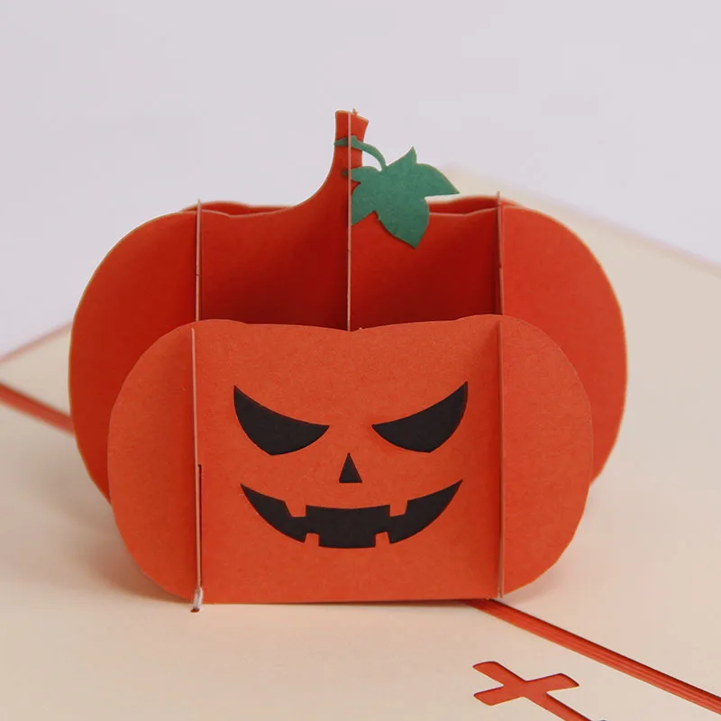 3D красочная печать всплывающие Хэллоуин поздравительная открытка Тыква