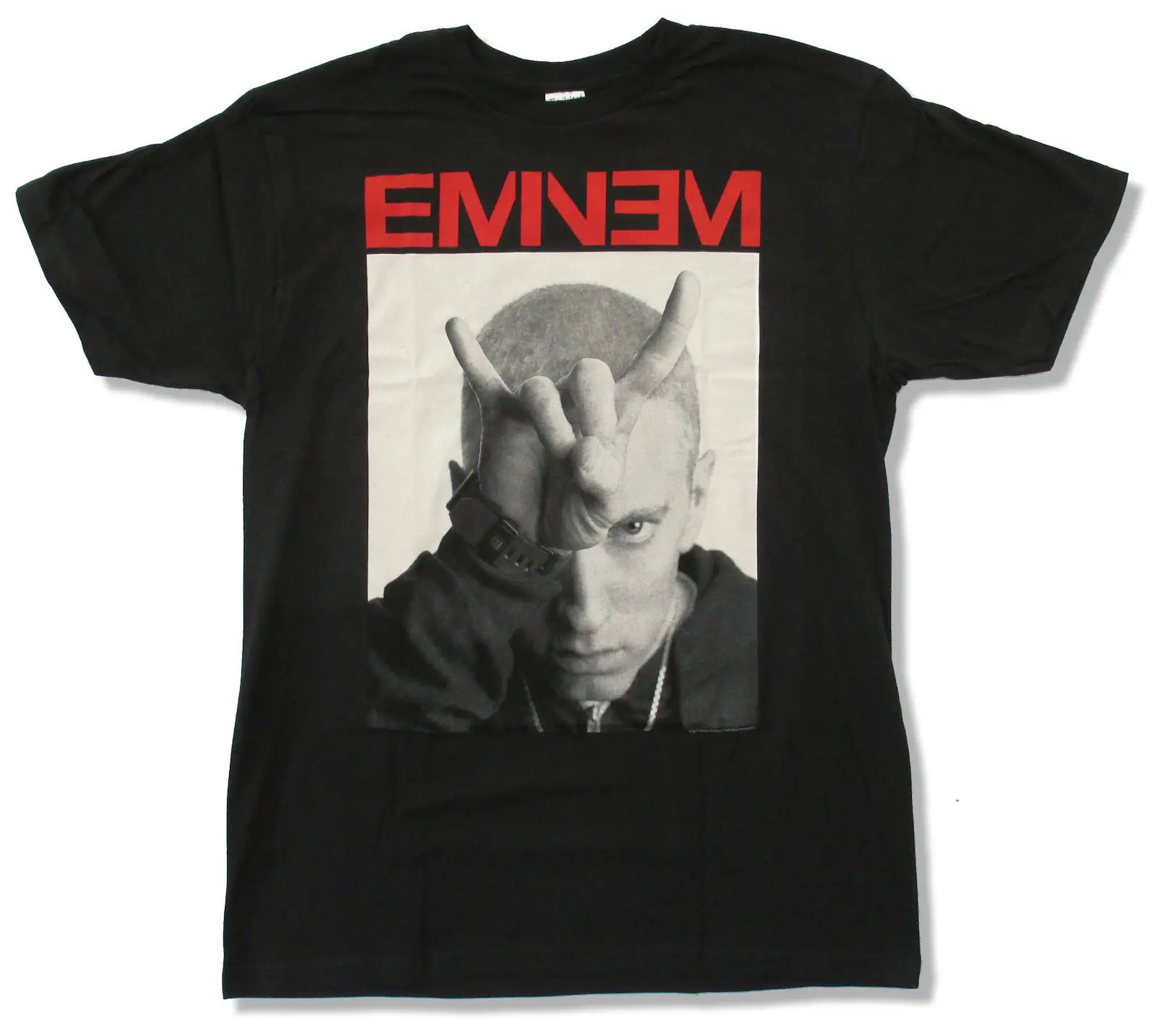 EMINEM &quotрожки&quot изображения черная футболка Новый Официальный взрослых хорошее