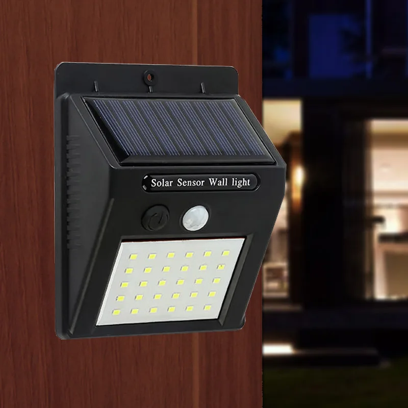 На солнечной энергии PIR датчик движения лампа Солнечный сад свет 30 LED