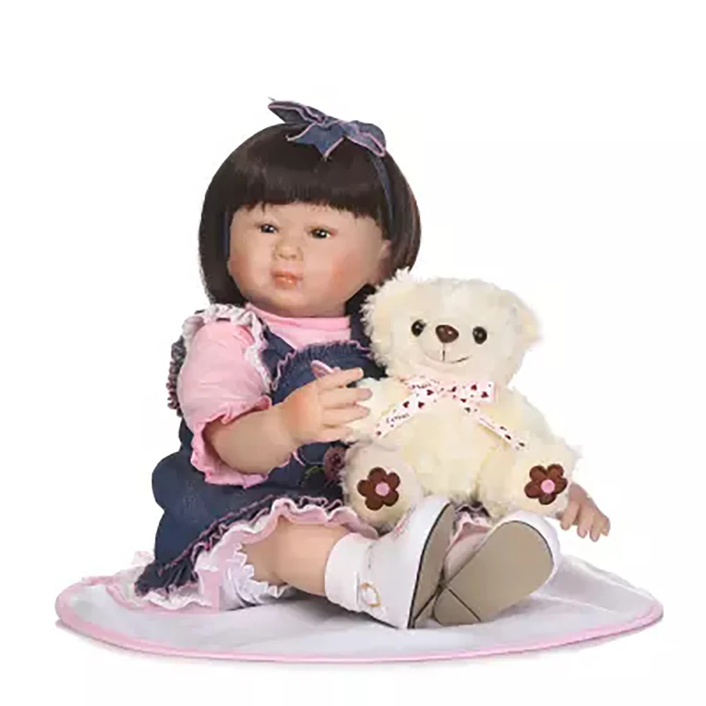 56 см Новое лицо силикона Reborn Baby Doll игрушки Реалистичные одежда для малышей куклы