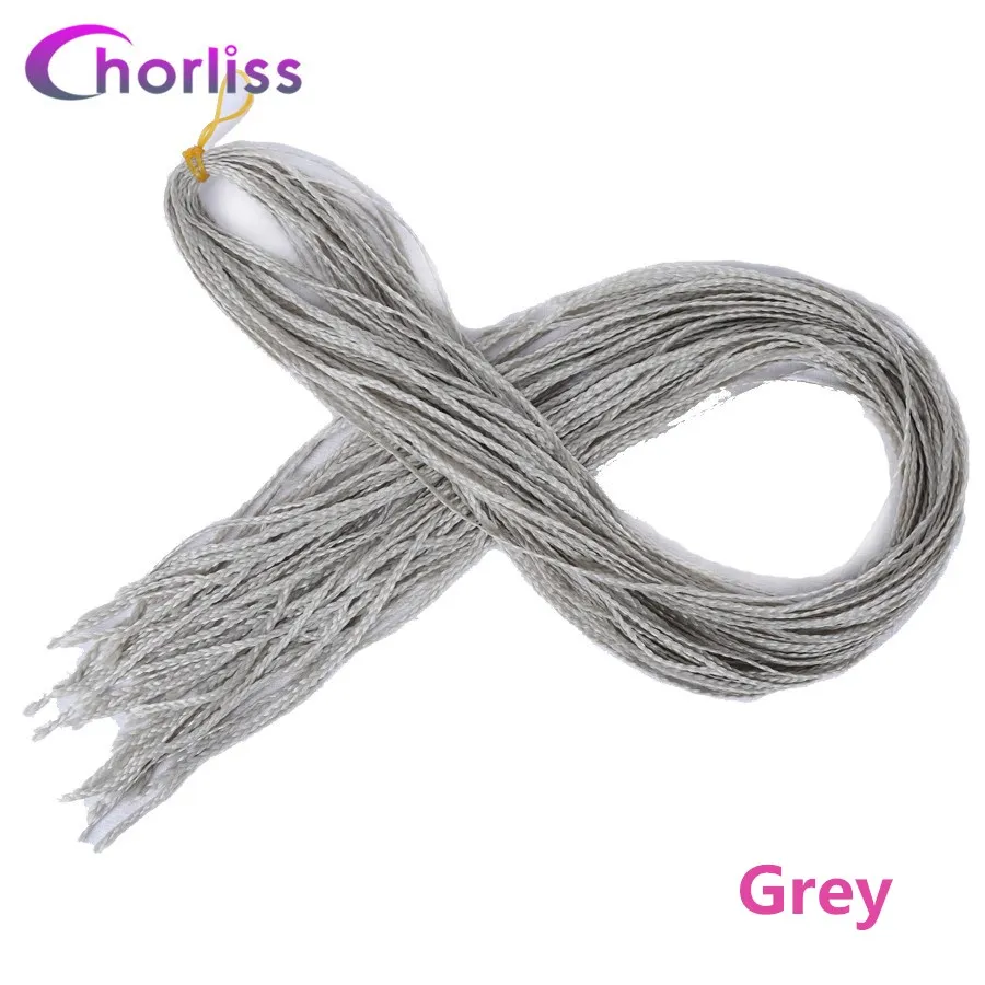 Gray Chorliss вязанные крючком косички Zizi косички, вязанные крючком волосы, пряди, синтетические волосы для наращивания, косички, блонд, черный, серый, красный, коричневый - Цвет: Gray