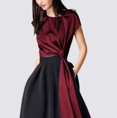 Модное летнее женское платье А-силуэта винтажное однотонное для вечеринок