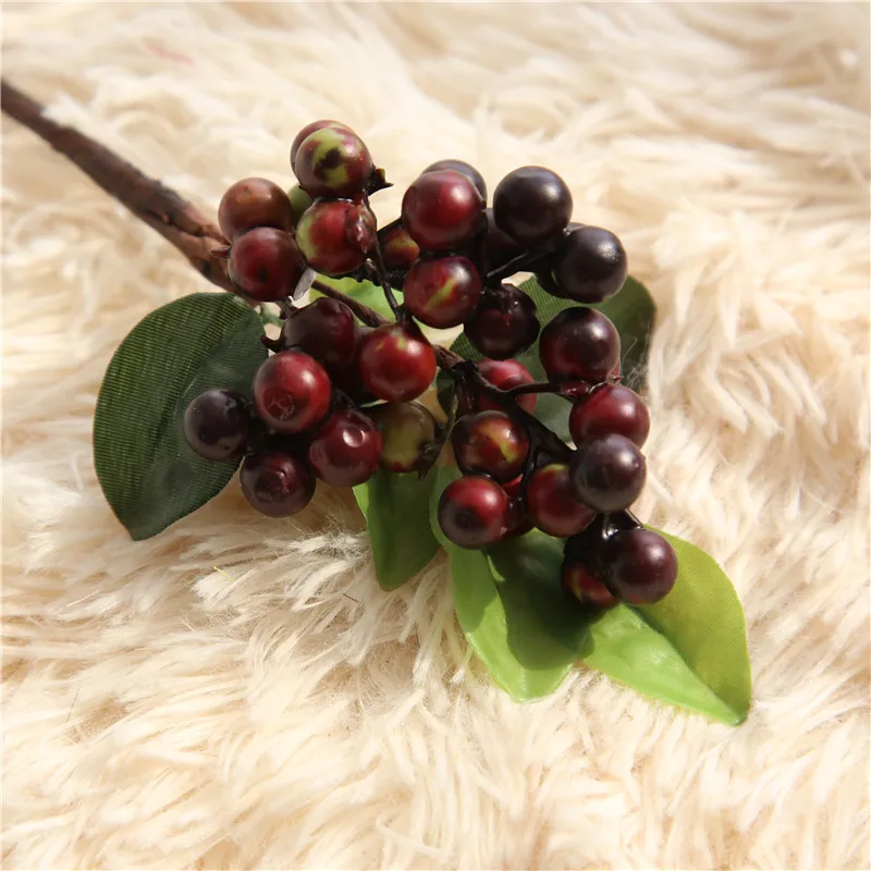 10PCS Artificial Flower Christmas Berries Bean Paste Beans for Wedding DIY Silk Home Decoration Fake | Дом и сад