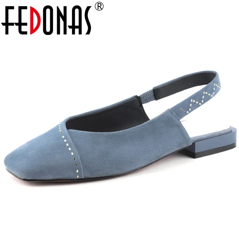 Женские туфли лодочки FEDONAS элегантные на высоком каблуке с квадратным носком и