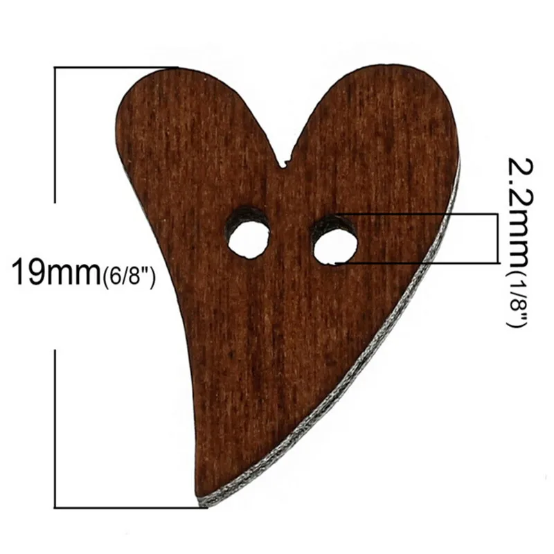 Fd4246 Новый персик сердца деревянный кнопку 2 отверстия Вышивание записки корабль