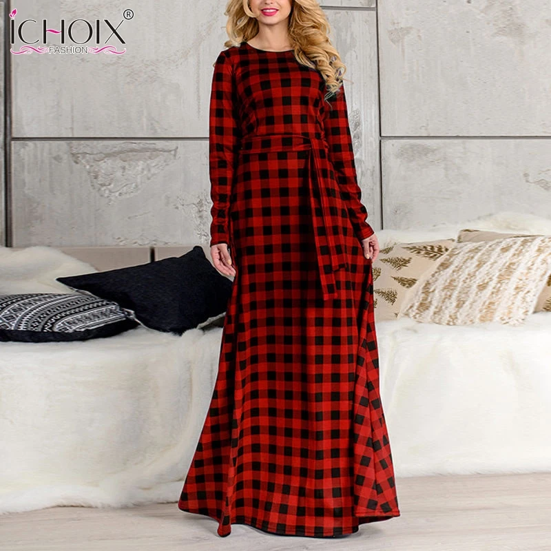 Новинка весны 2019 5XL 6XL платье большого размера Элегантное Длинное в клетку