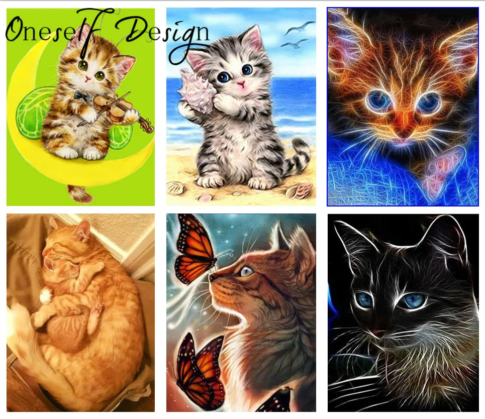 DIY 5D Diamond Painting Full Square Cartoon Cat diamond embroidery Set Cute mosaic Sale rhinestone pictures|Алмазная мозаика и