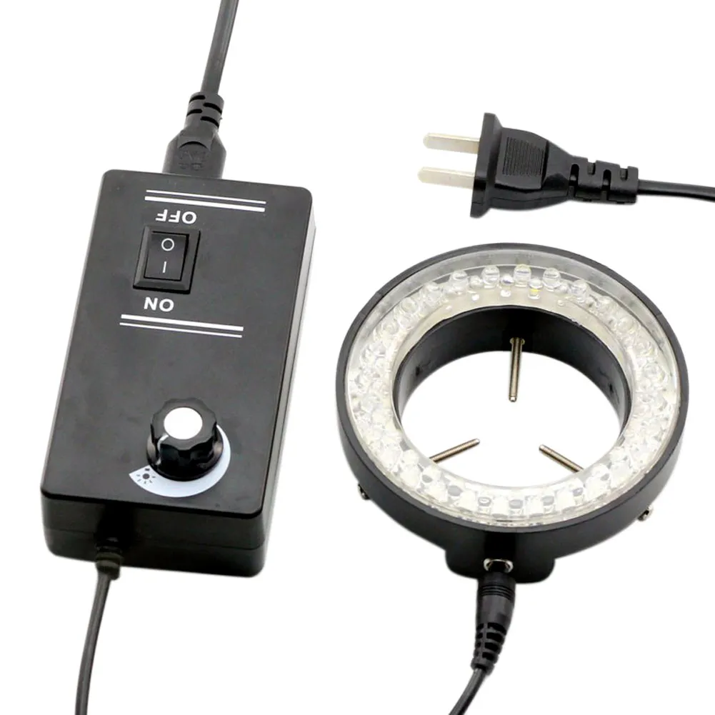 

Adjustable Zoom 60 LED Ring Light Stereo Zoom Microscope Industrial Camera Magnifier Illuminated Lamp 6500LM White Light