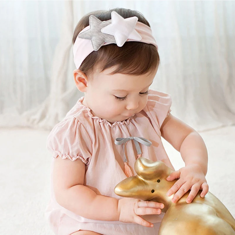 Baby Headband For Girls Lovely 2 Pink Stars Princess Beauty Forever Hair Haarband Hairpins Girl Accessories Child | Детская одежда и
