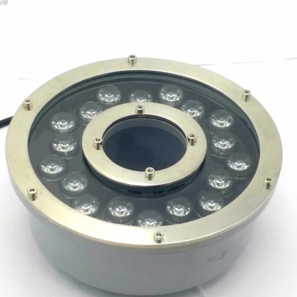 IP68 водонепроницаемый RGB цвета светодиодные фонари для фонтанов подводный свет 18 Вт бассейн Ландшафтные прожекторы кольцо Круглый 24 В