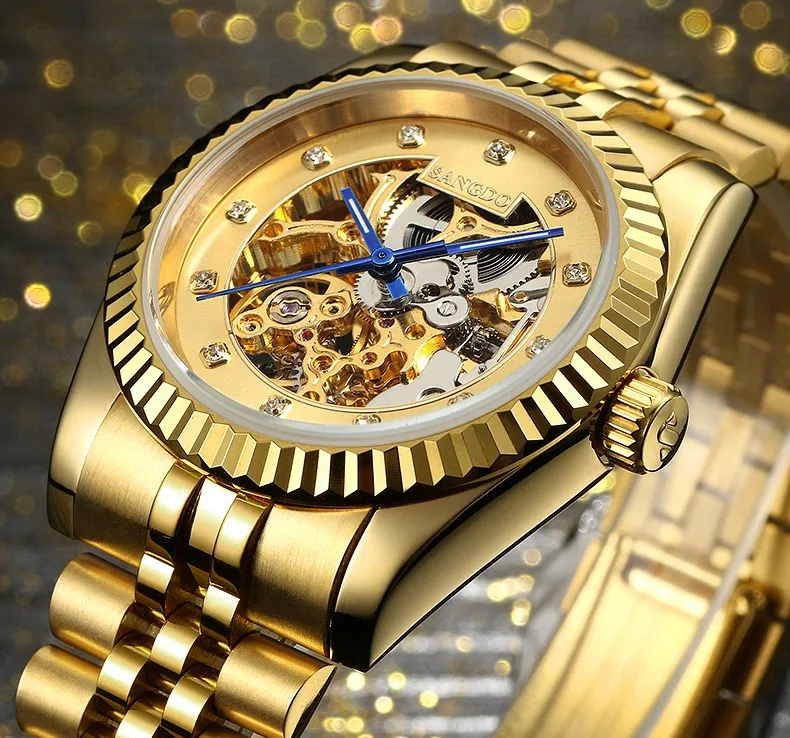38 мм Sangdo роскошные часы llow из автоматического самовсасывающего движения