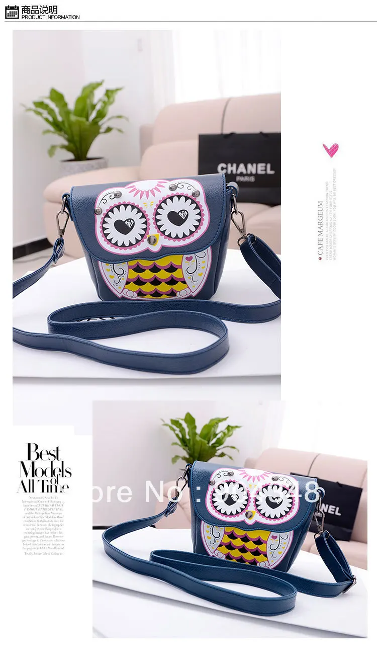 Free shipping 2013 fashion handbag Owl cartoon women's messenger bag small | Багаж и сумки