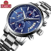 olmeca mens watch big dial relogio masculino luxury fashion wrist watches military blue watch for men saat