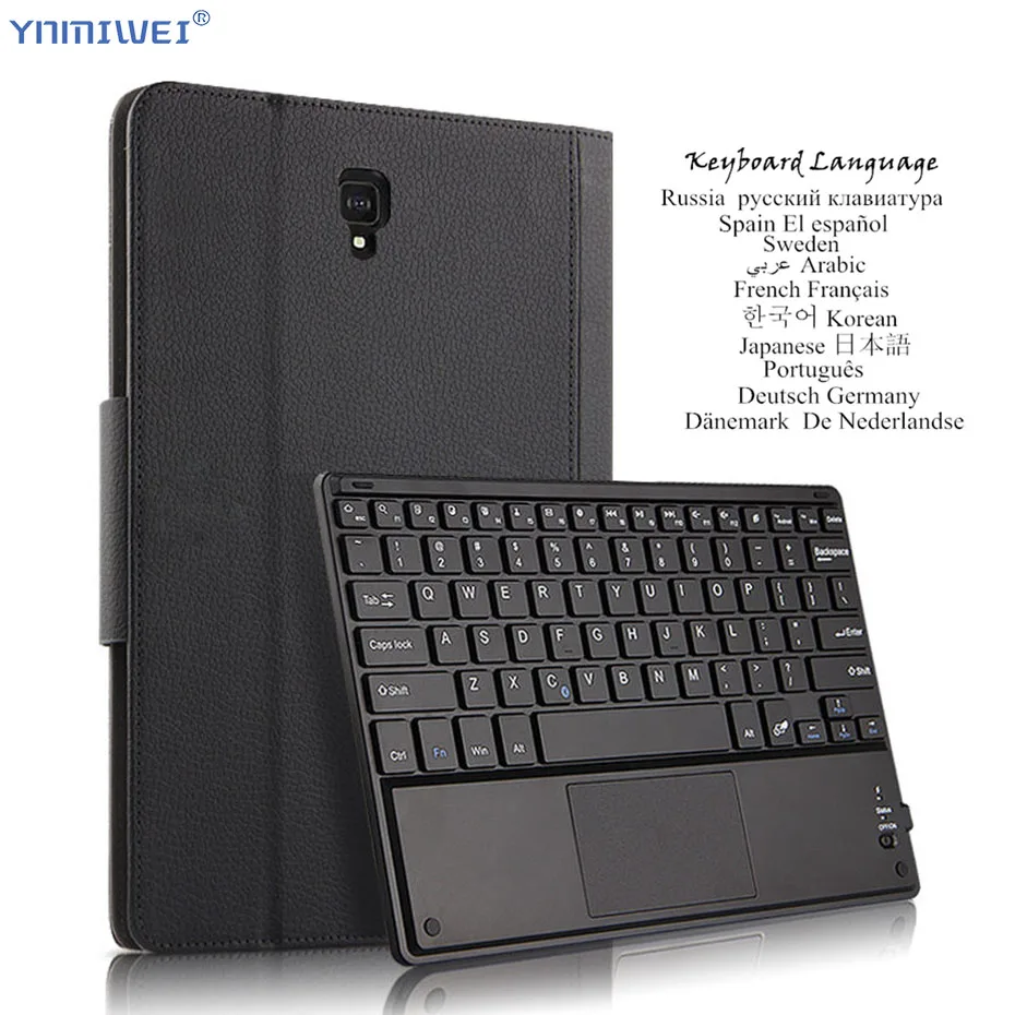 

Case For Samsung Galaxy Tab S4 10.5 SM-T830 T835 T837 Bluetooth Keyboard Protective Cover PU Leather Tablet PC Case Multilingual