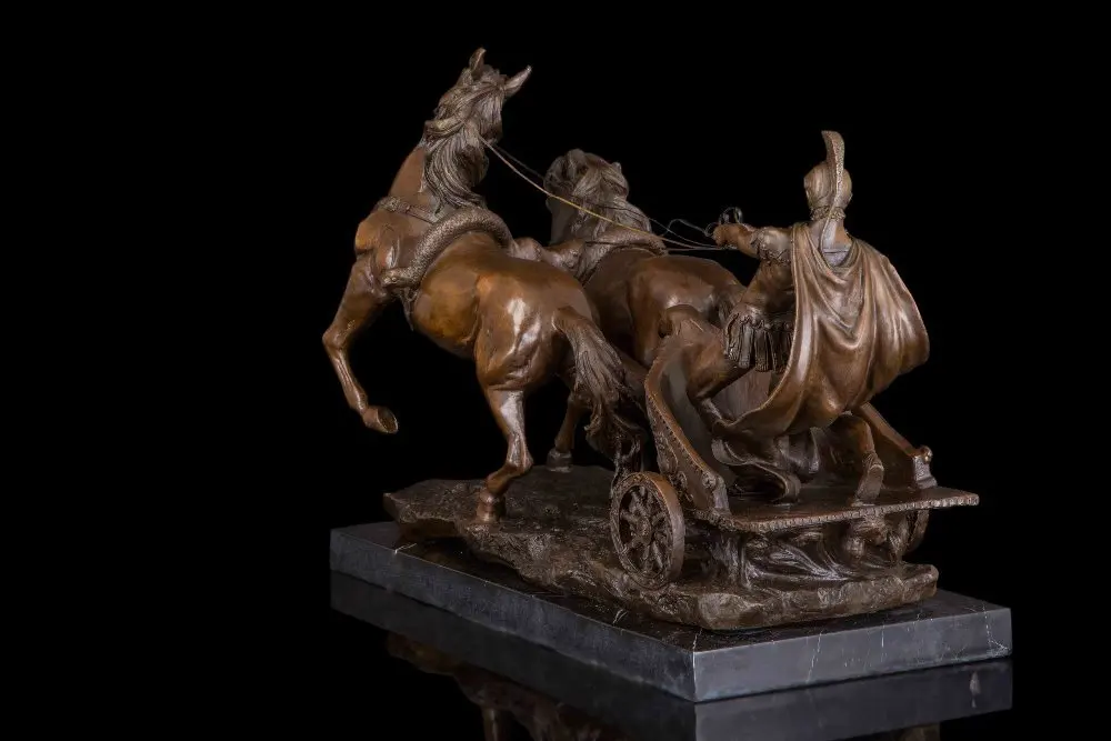 

Arts Crafts Copper Western Art Bronze Sculpture General and Horses Statues Big size sculptures Brass Warrior Statue Antique Gift