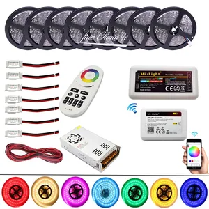 Светодиодная лента 5050 RGBW, 60 Светодиодныйм, Wi-Fi контроллер + 4-зонный радиочастотный контроллер 2,4 ГГц + 5PIN усилитель RGBW светодиодный светодиодное питание