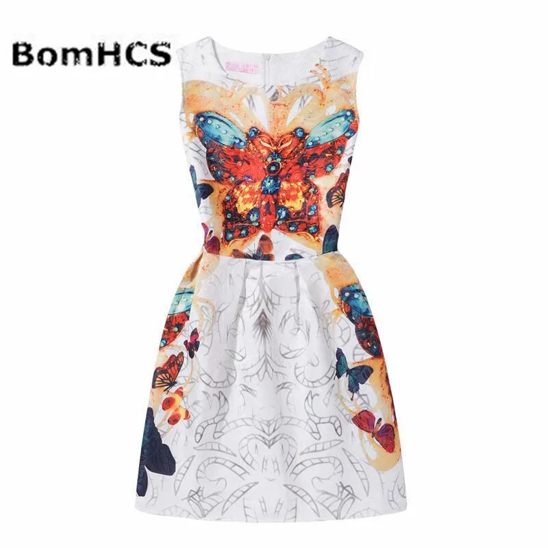 Женское платье без рукавов BomHCS модное летнее с принтом 23 Цвета 17F 526QZ1|print dress|dress