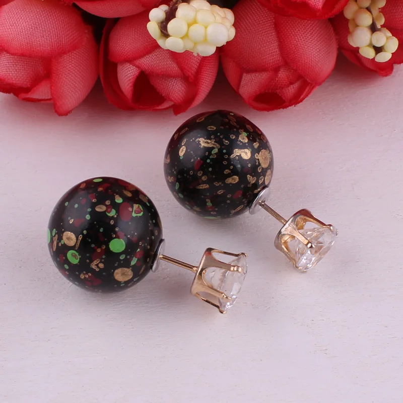 Женские серьги-гвоздики с жемчугом серьги геометрическим леопардовым принтом и