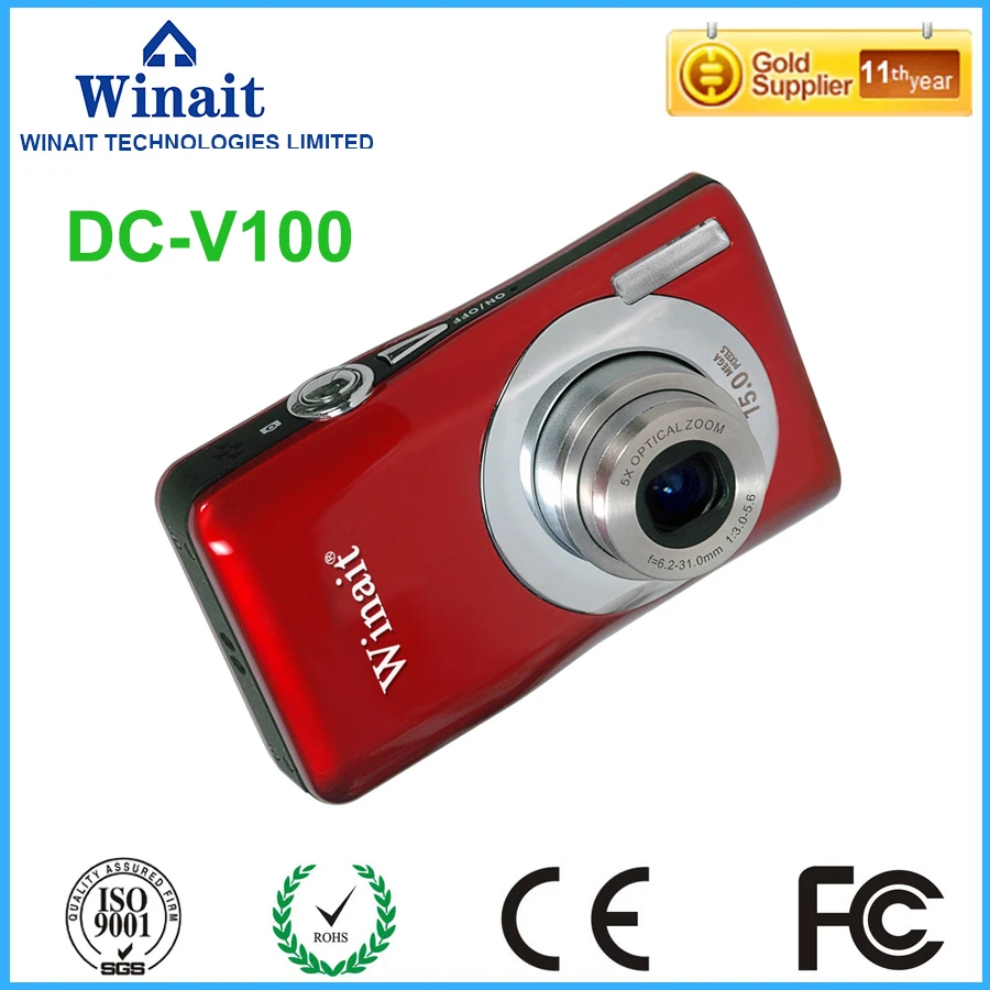 Хорошая продажа 5x оптический зум 15mp цифровая компактная камера DC V100