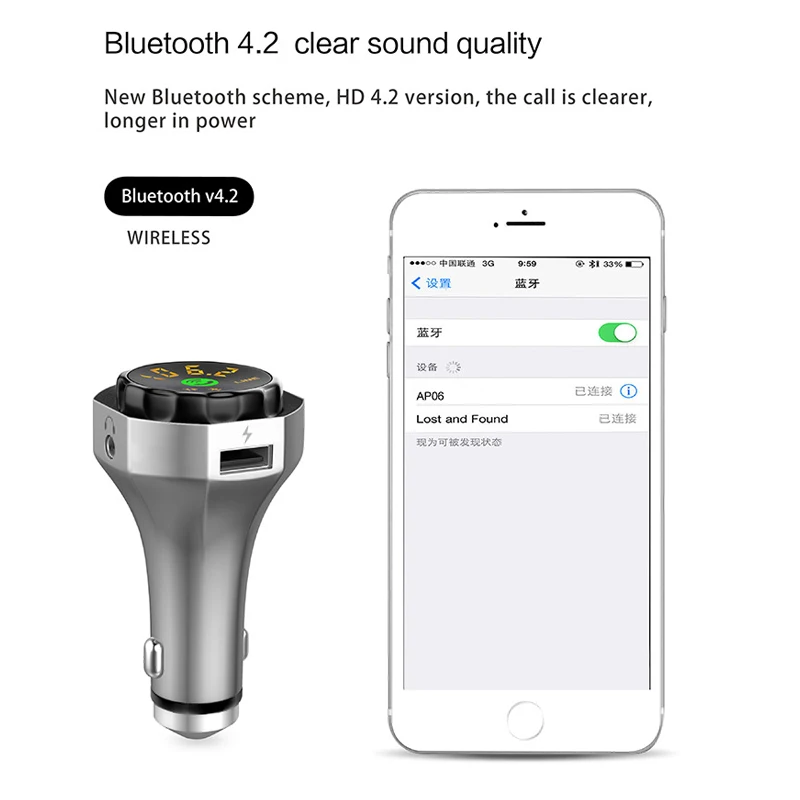Nulaxy FM передатчик Bluetooth модулятор Hands-free Автомобильный MP3-плеер Поддержка